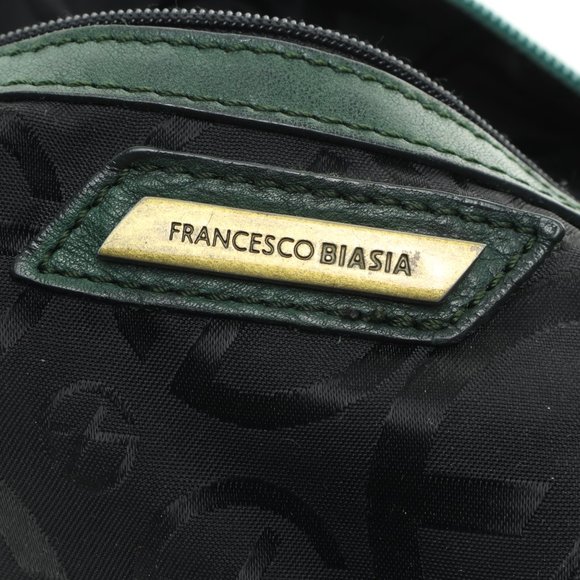 Vintage Francesco Biasia Green Leather Shoulder Bag Purse Crossbody • 16 x 9 x 5 - Picture 10 of 13